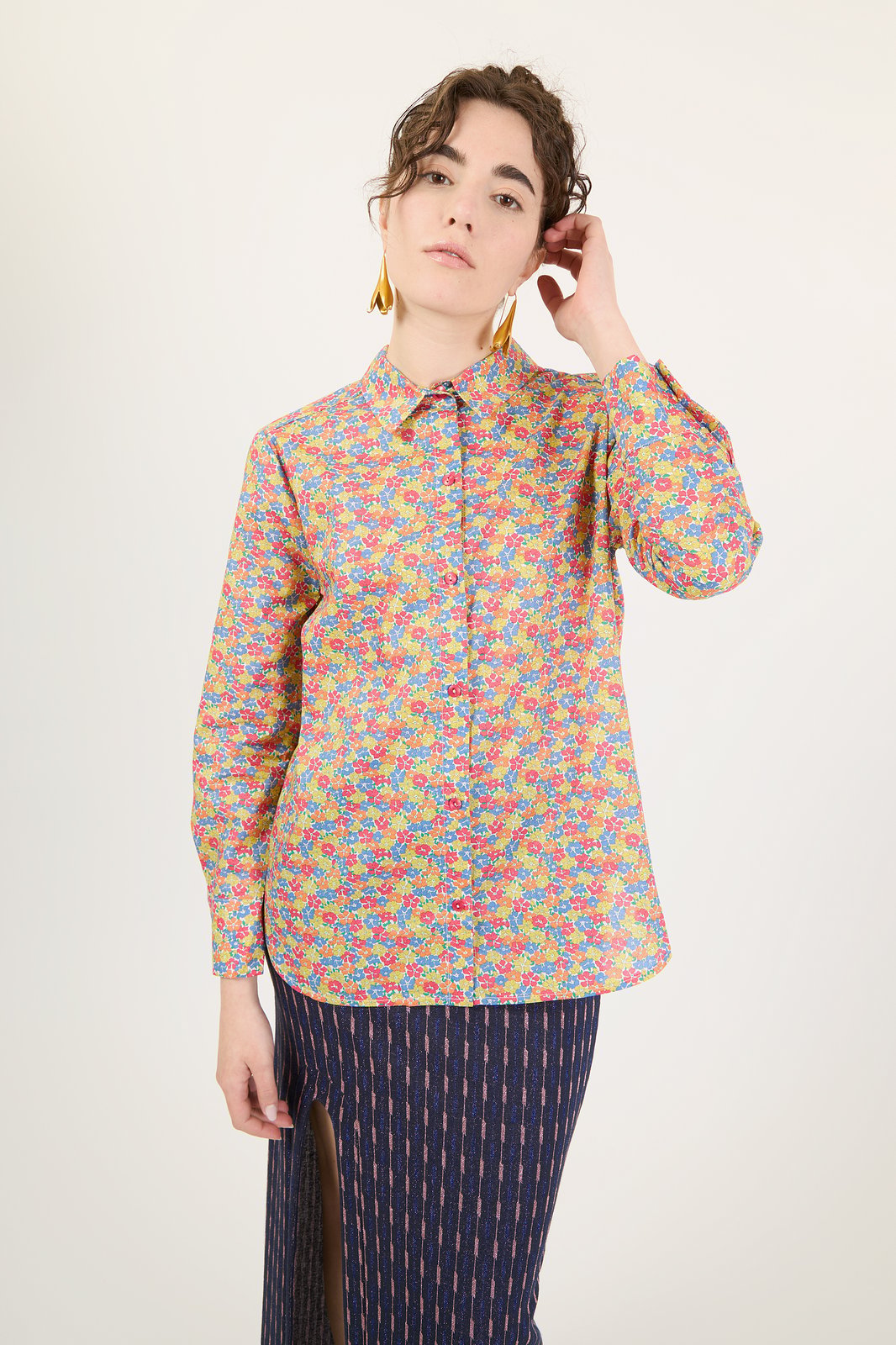 CAMICIA MABELLA FIORE FLUO
