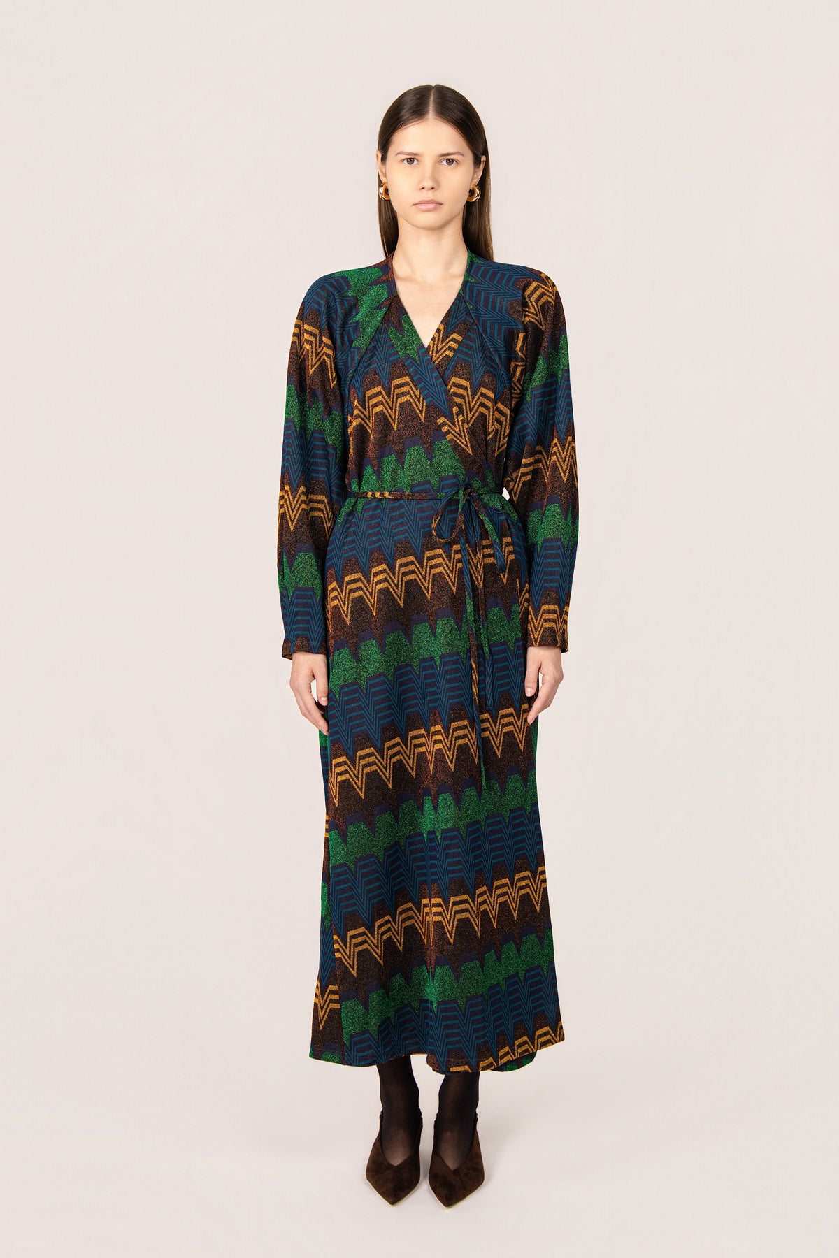 ARMONY TRAPEZE DRESS MULTI BLUE