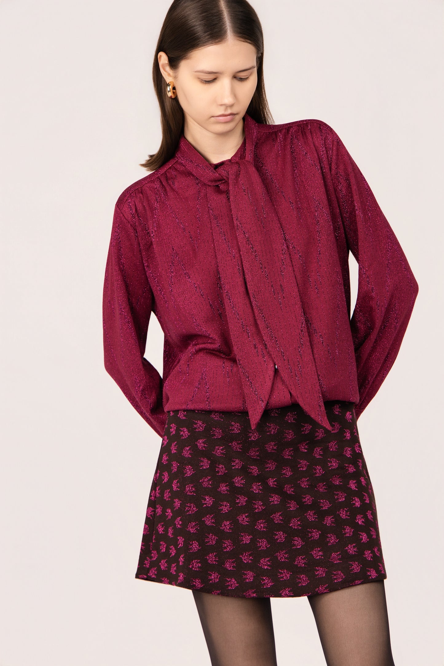 FUCHSIA SWALLOWS GENEVA SKIRT