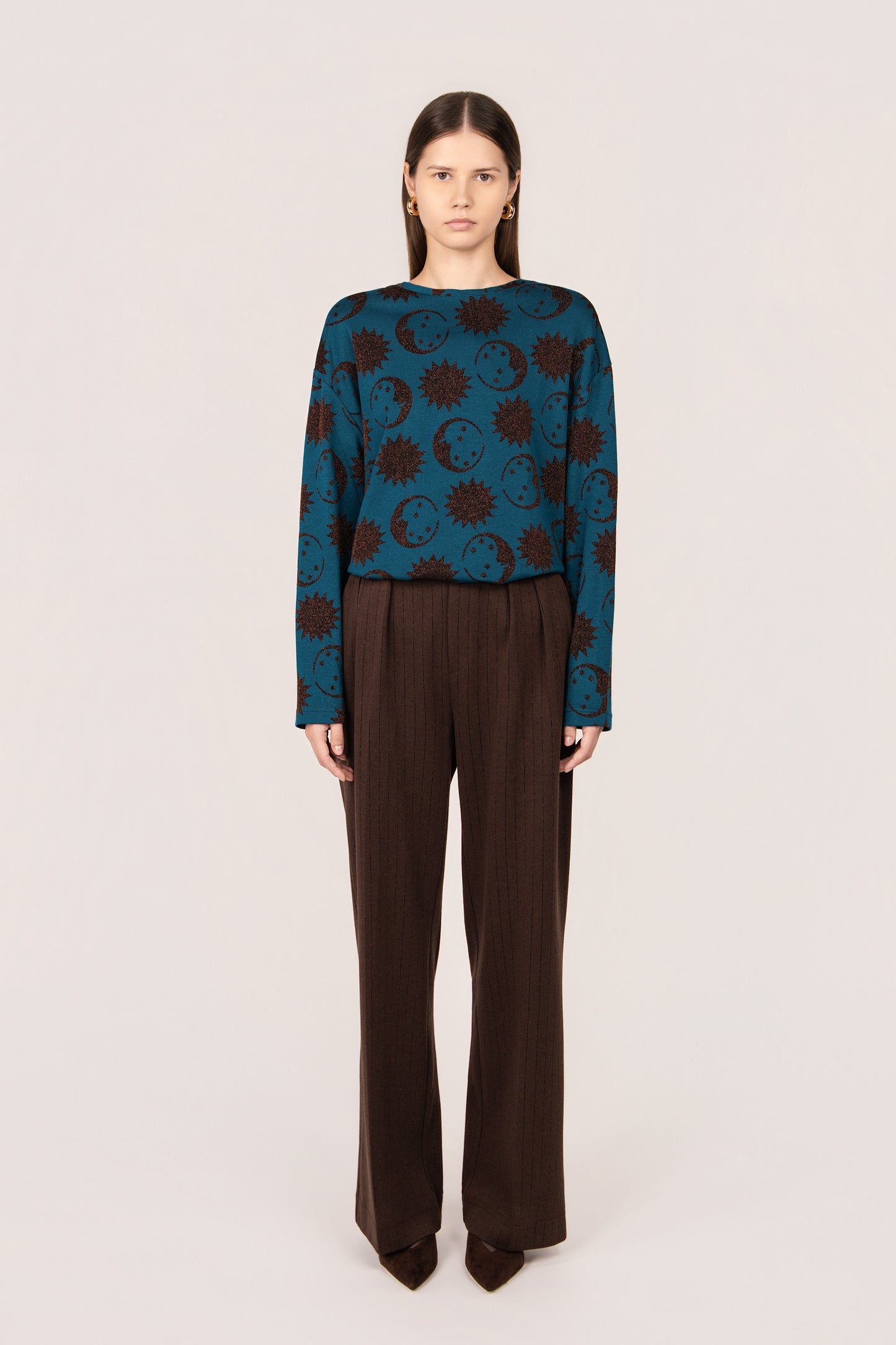 BROWN PINSTRIPE PAMPLONA TROUSERS