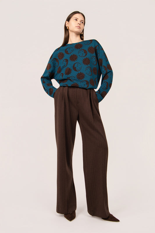 BROWN PINSTRIPE PAMPLONA TROUSERS