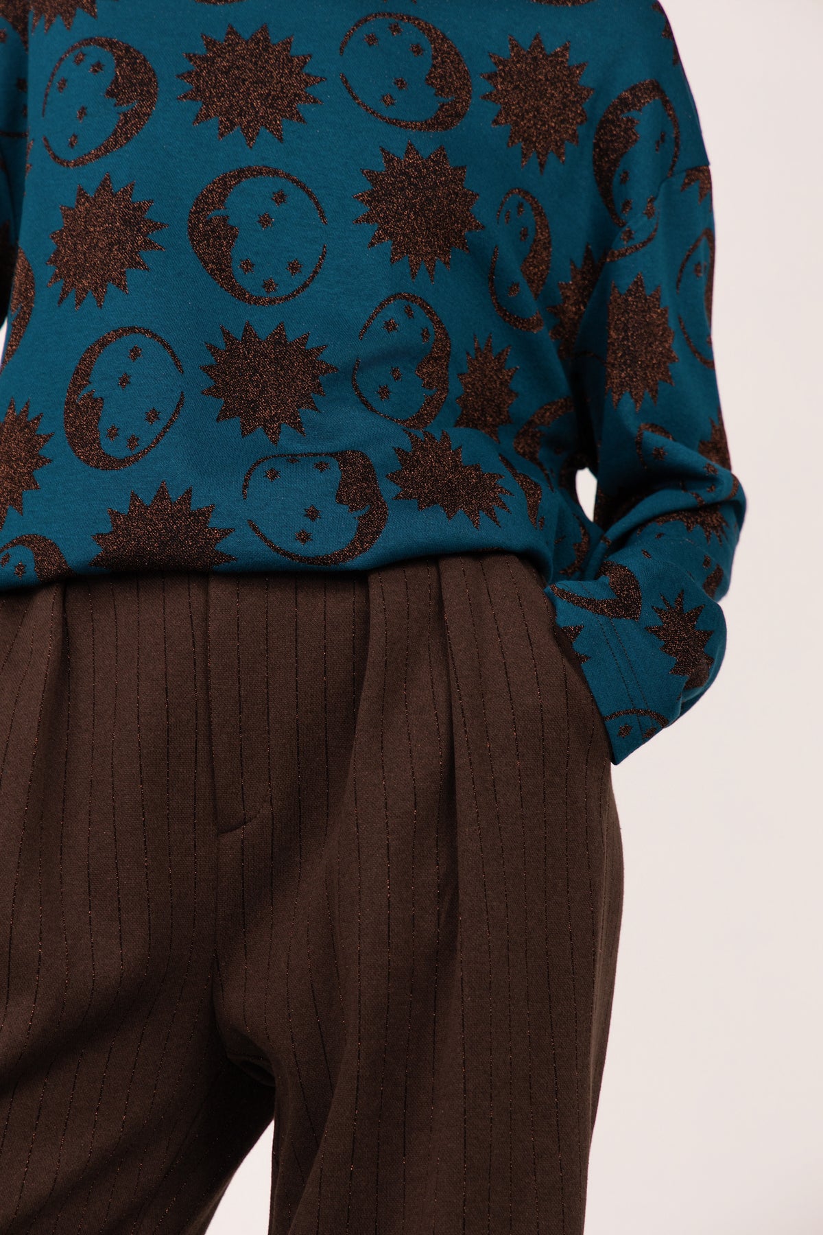 BROWN PINSTRIPE PAMPLONA TROUSERS