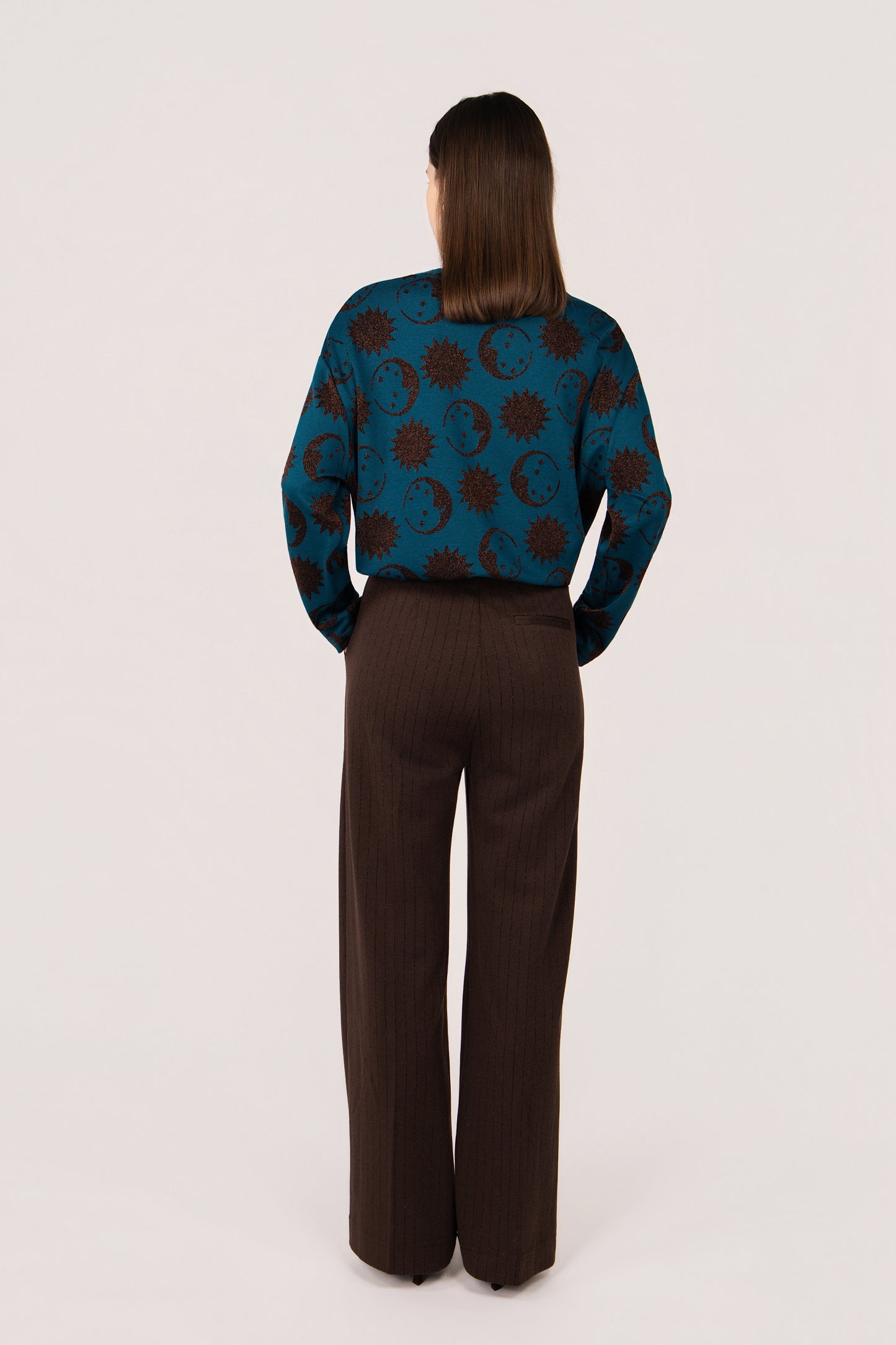 BROWN PINSTRIPE PAMPLONA TROUSERS