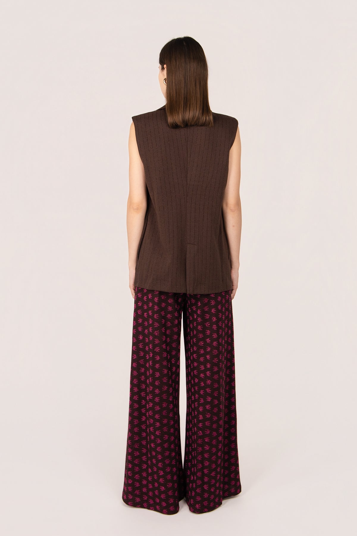 GILET CASSANDRA GESSATO MARRONE