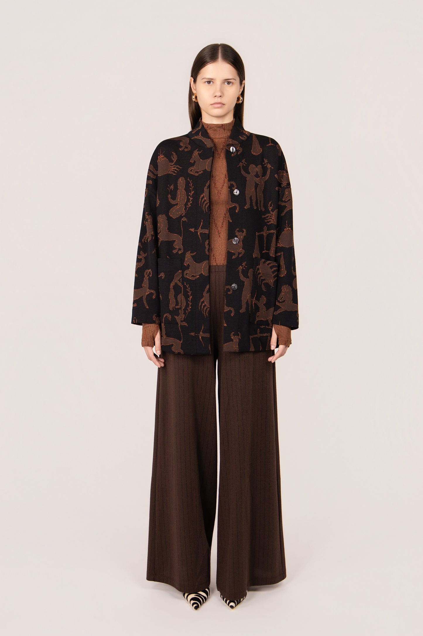 PANTALONE PALOMA GESSATO MARRONE