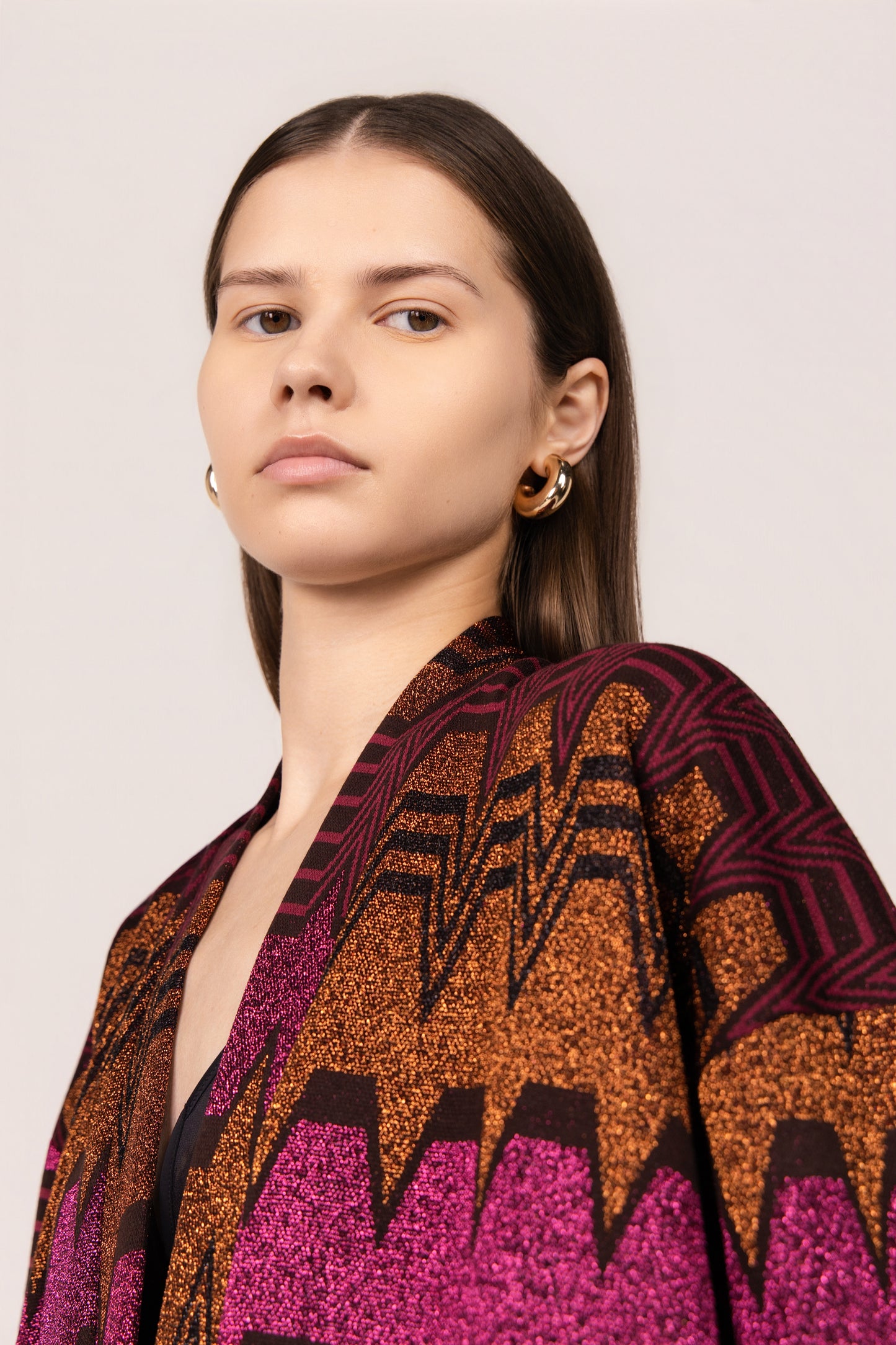 CARDIGAN MAUI TRAPEZIO MULTI FUCSIA