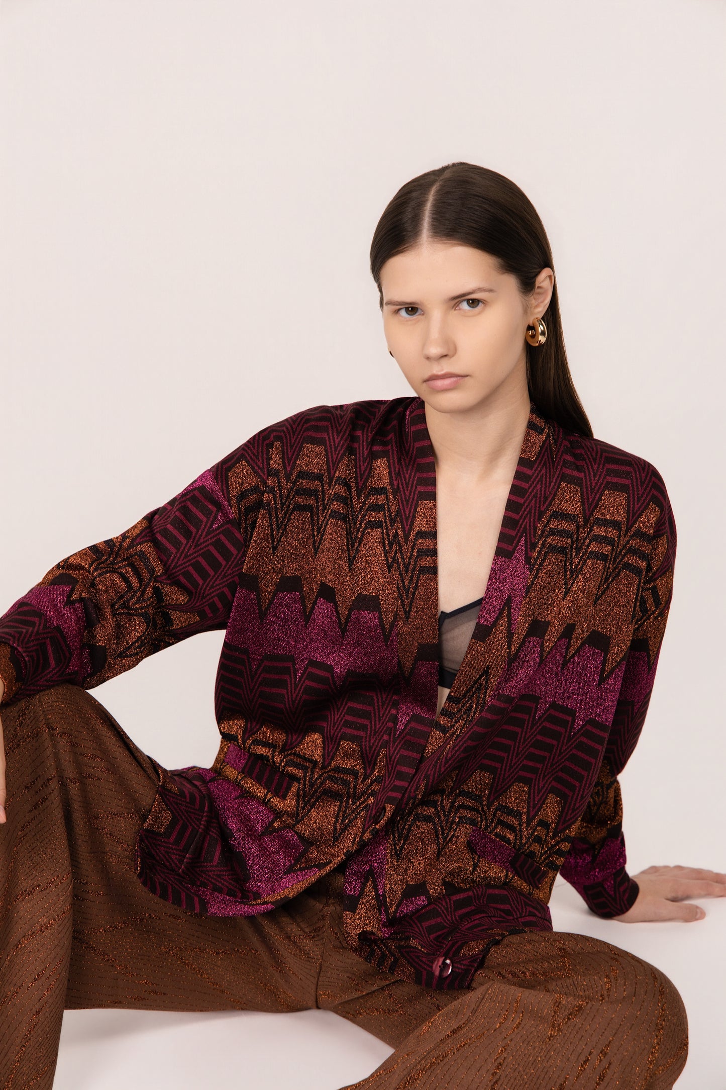 CARDIGAN MAUI TRAPEZIO MULTI FUCSIA