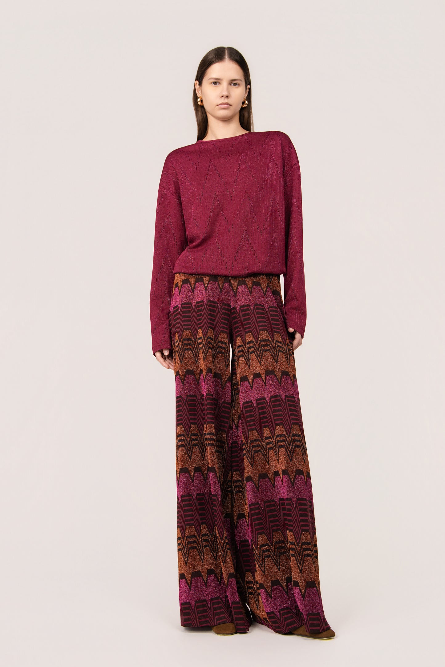 PANTALONE PALOMA TRAPEZIO MULTI FUCSIA