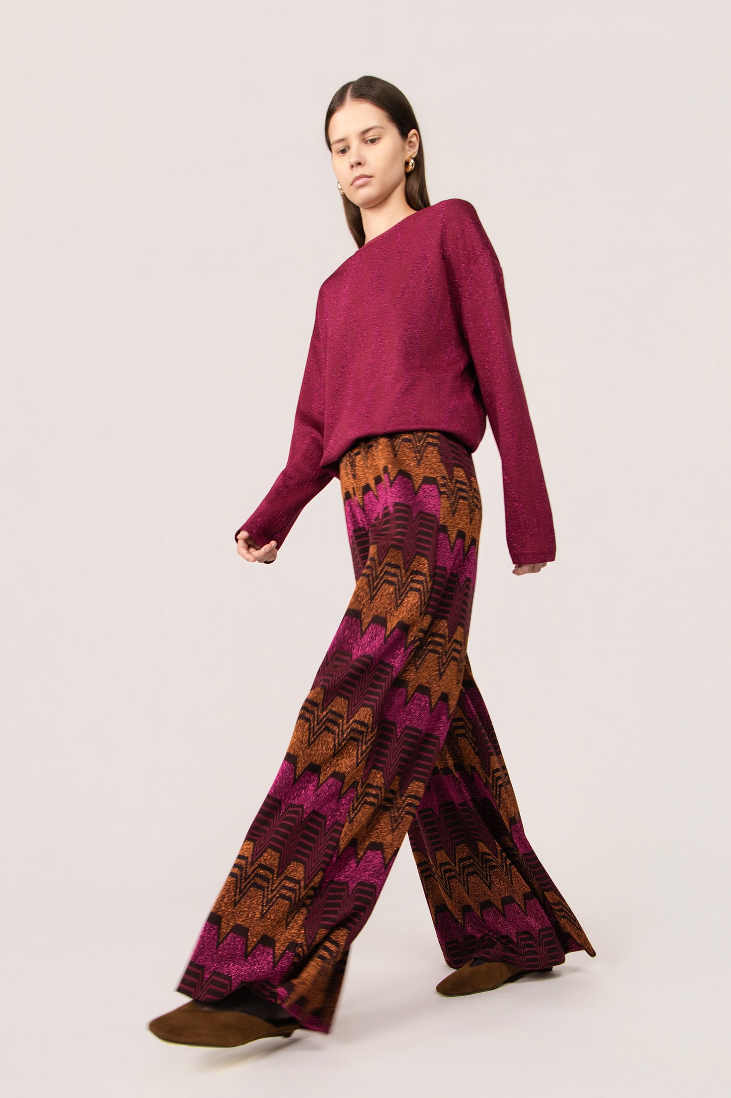 PANTALONE PALOMA TRAPEZIO MULTI FUCSIA