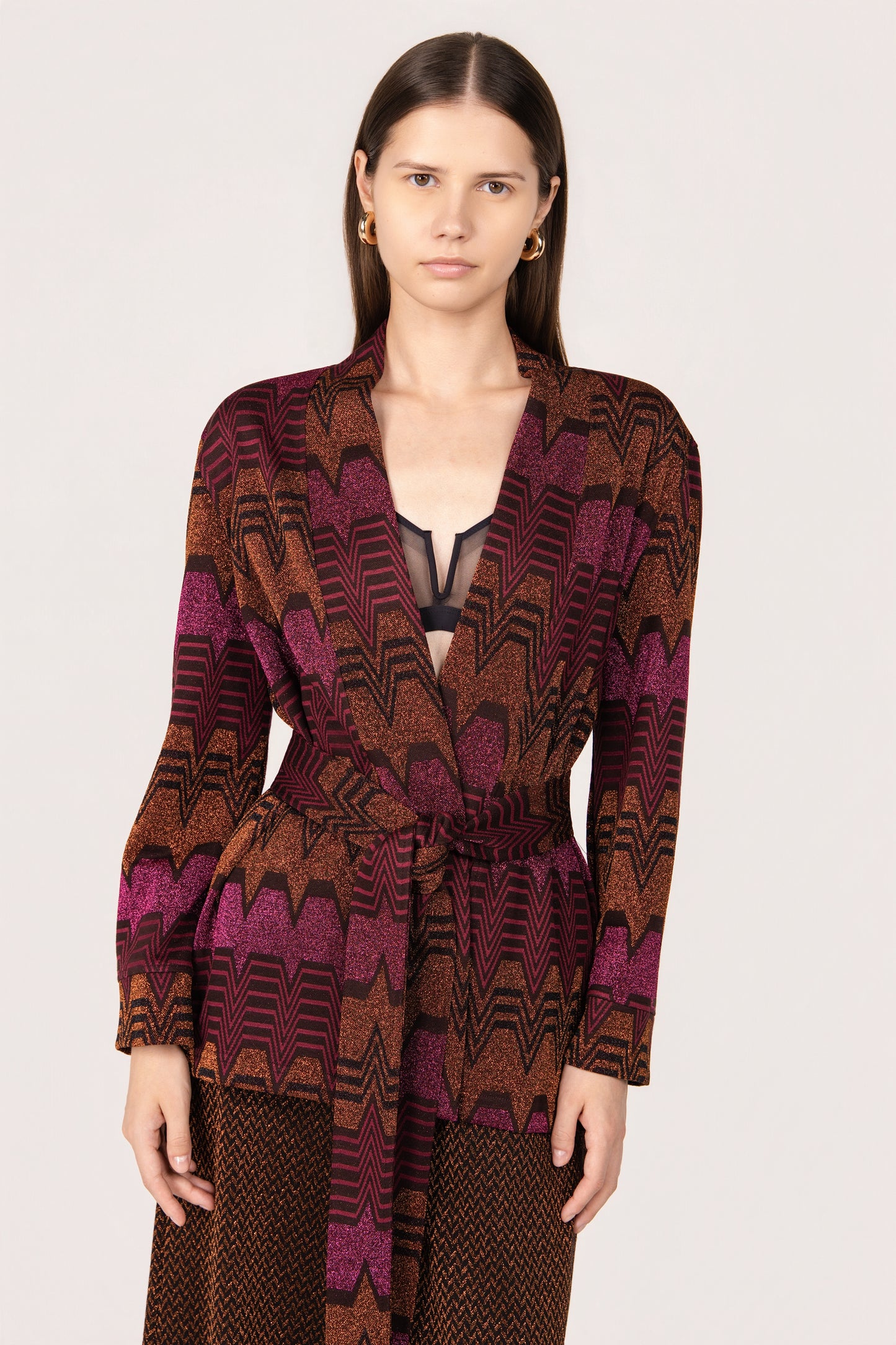 CARDIGAN MARYLIN TRAPEZIO MULTI FUCSIA