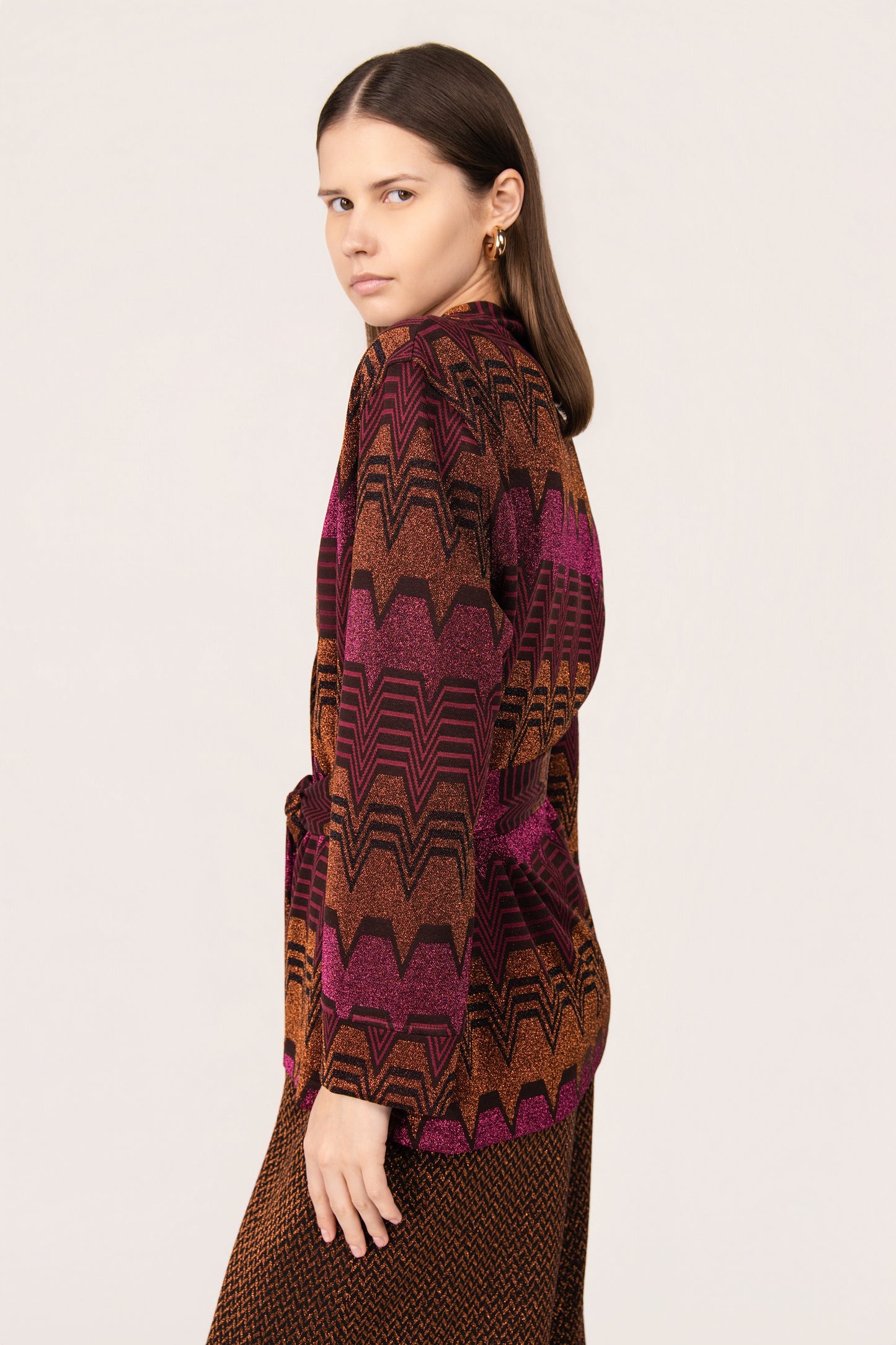 CARDIGAN MARYLIN TRAPEZIO MULTI FUCSIA
