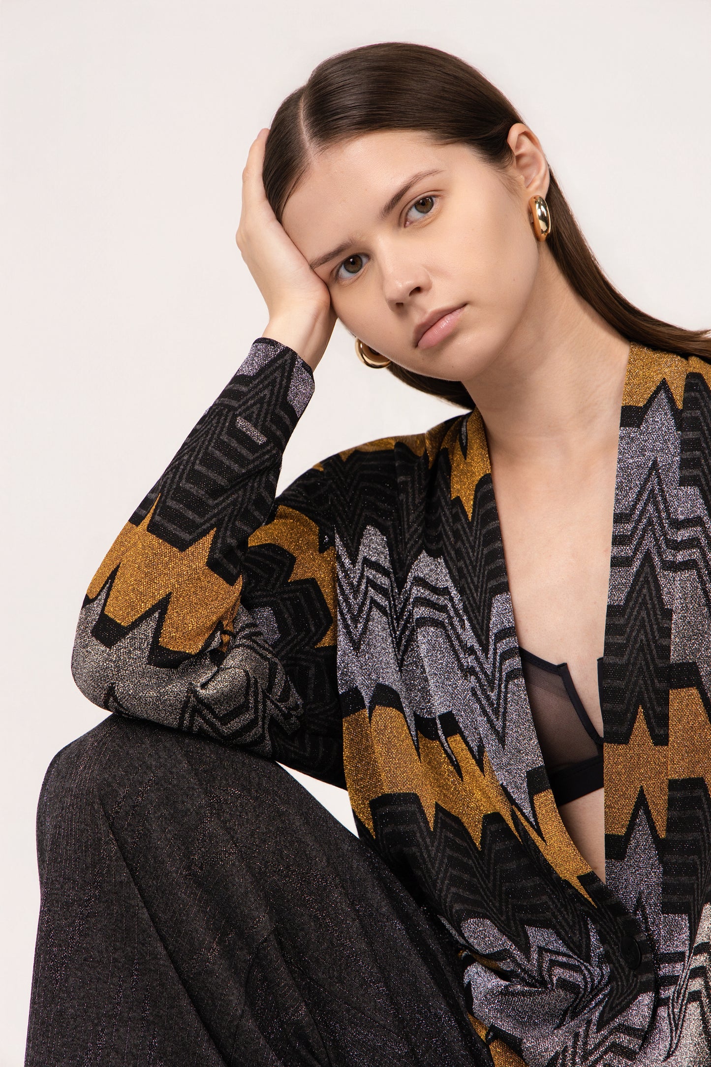 CARDIGAN MAUI TRAPEZIO MULTI NERO