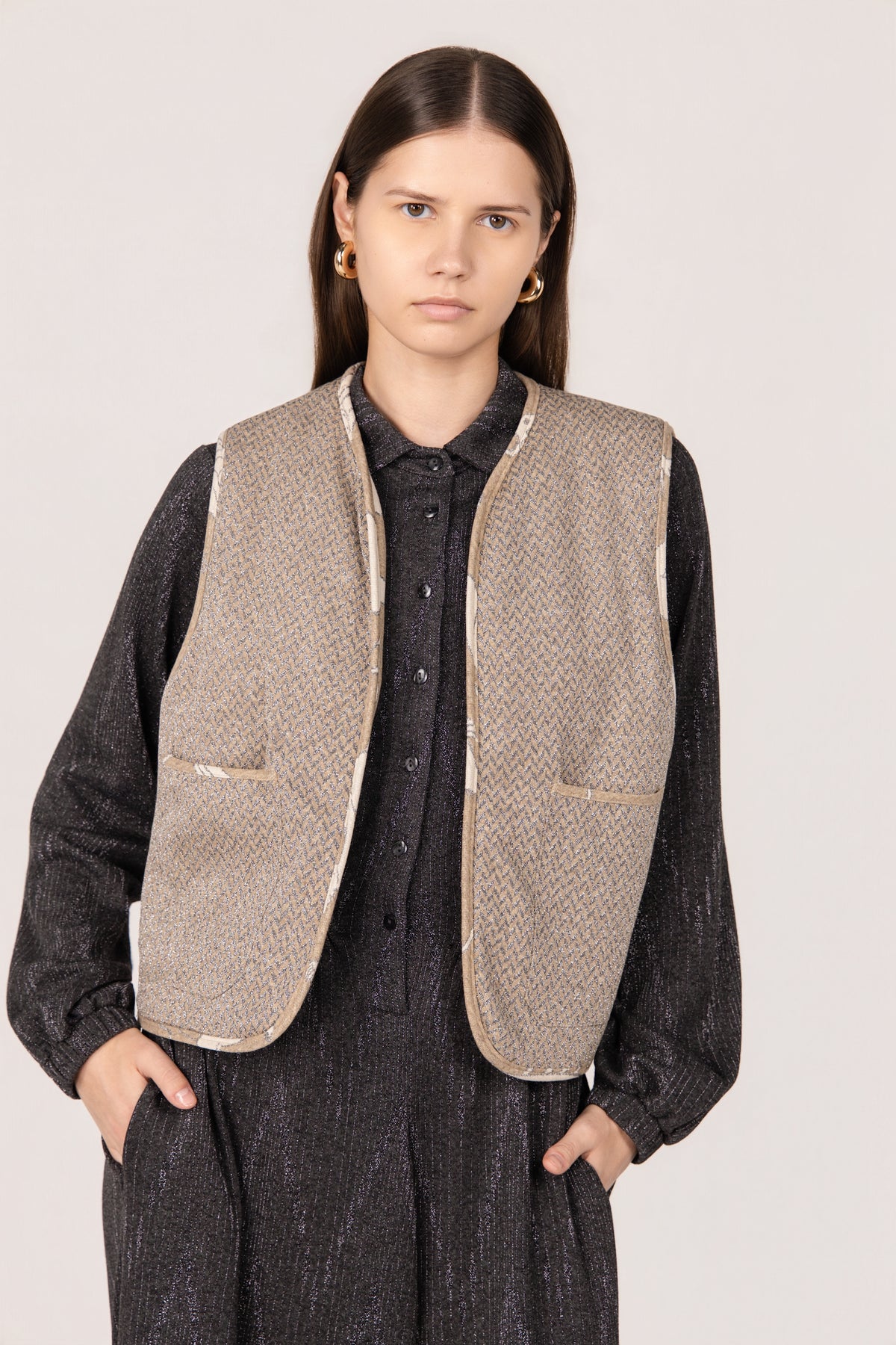 CANDY HAY HOROSCOPE WAISTCOAT + GREIGE THORN