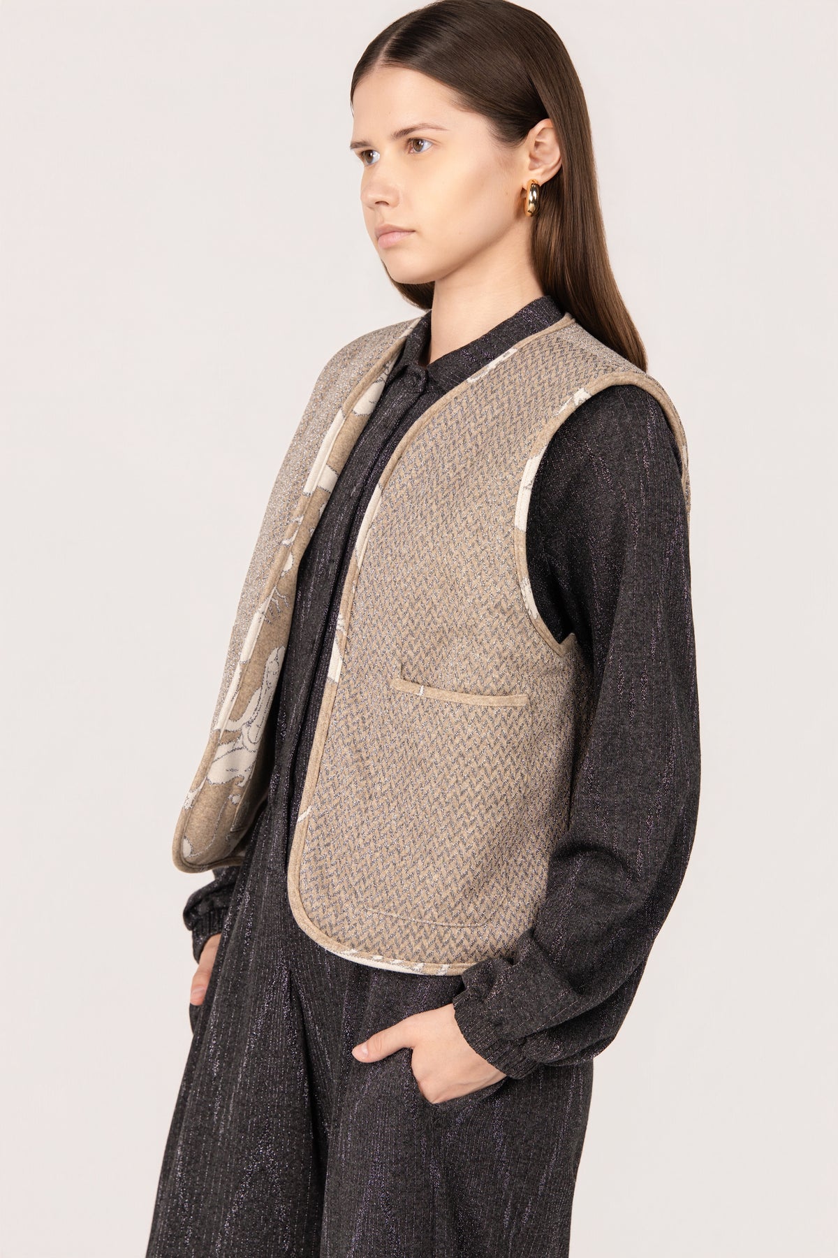 CANDY HAY HOROSCOPE WAISTCOAT + GREIGE THORN