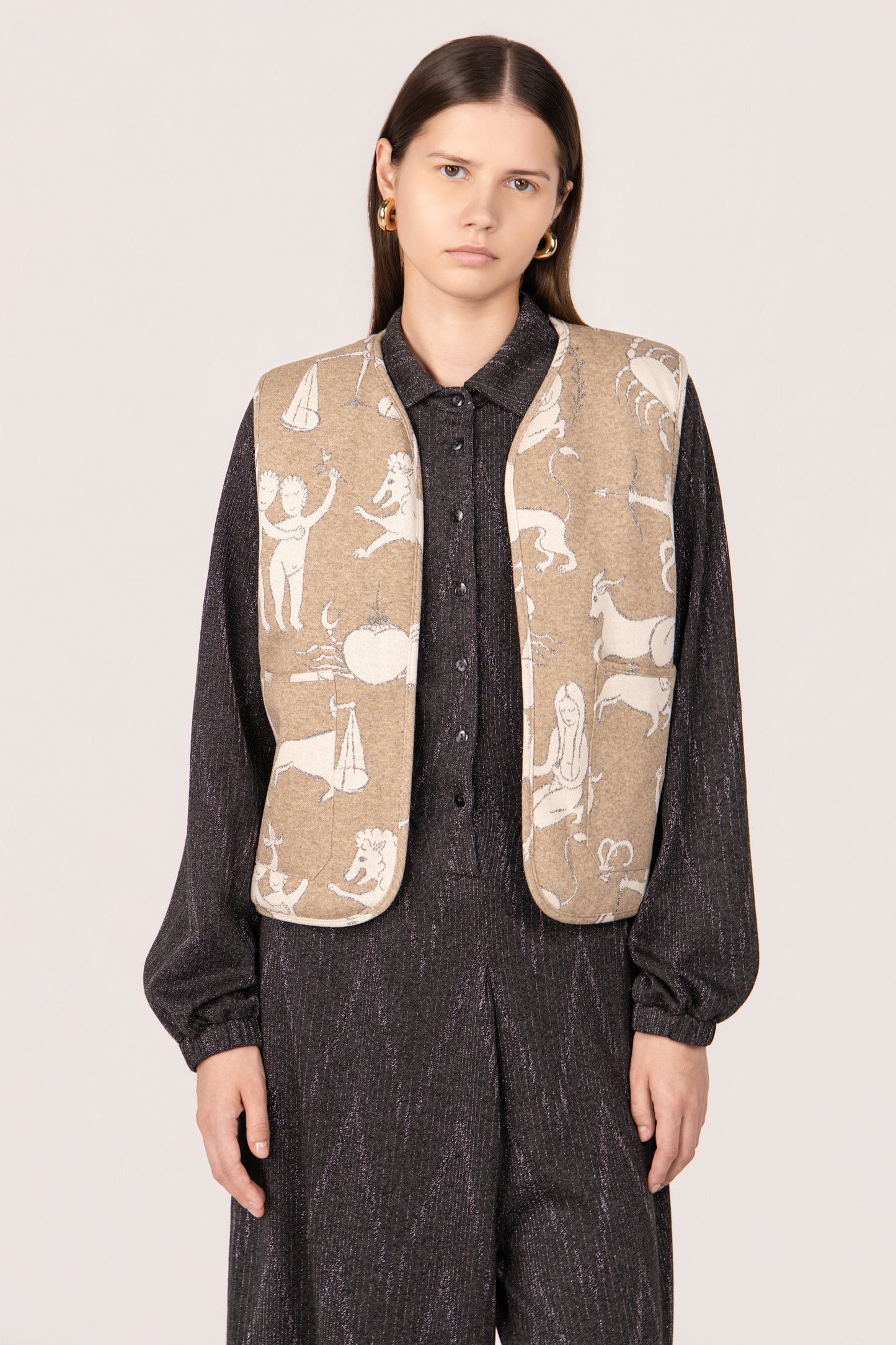 CANDY HAY HOROSCOPE WAISTCOAT + GREIGE THORN