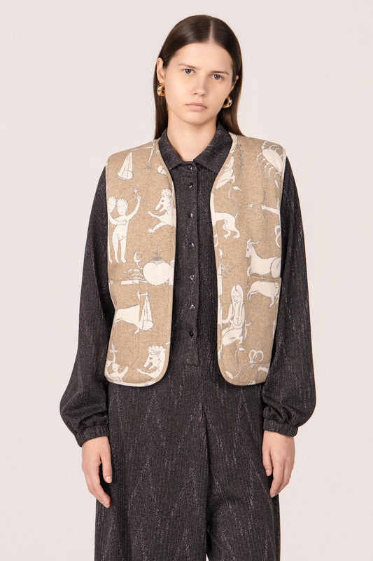 CANDY HAY HOROSCOPE WAISTCOAT + GREIGE THORN