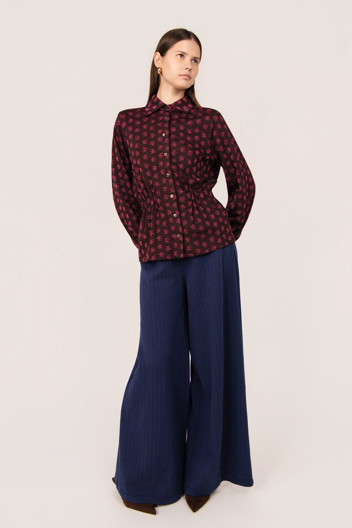 PANTALONE PALOMA GESSATO BLU