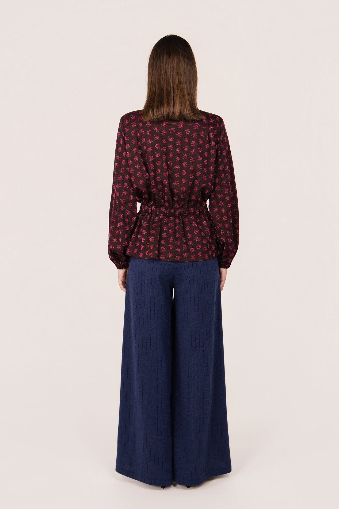 PANTALONE PALOMA GESSATO BLU