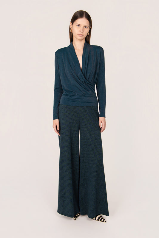 PALOMA GREEN HERRINGBONE TROUSERS