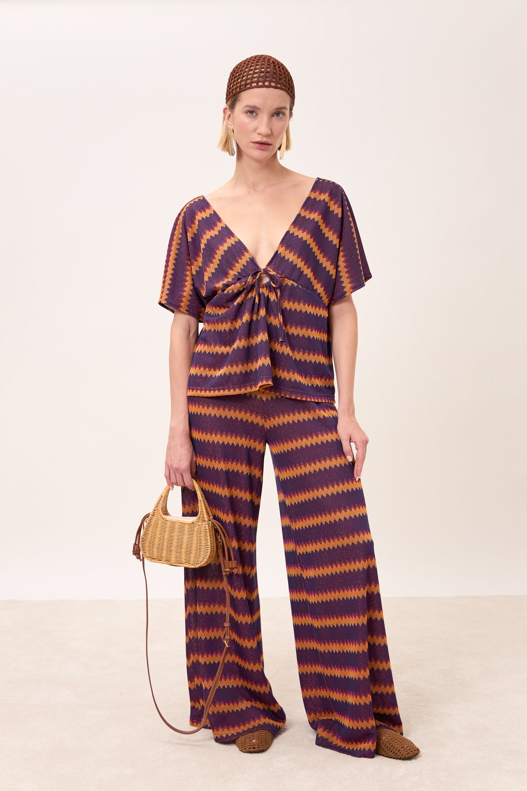 PANTALONE PALOMA CHEVRON CIPOLLA