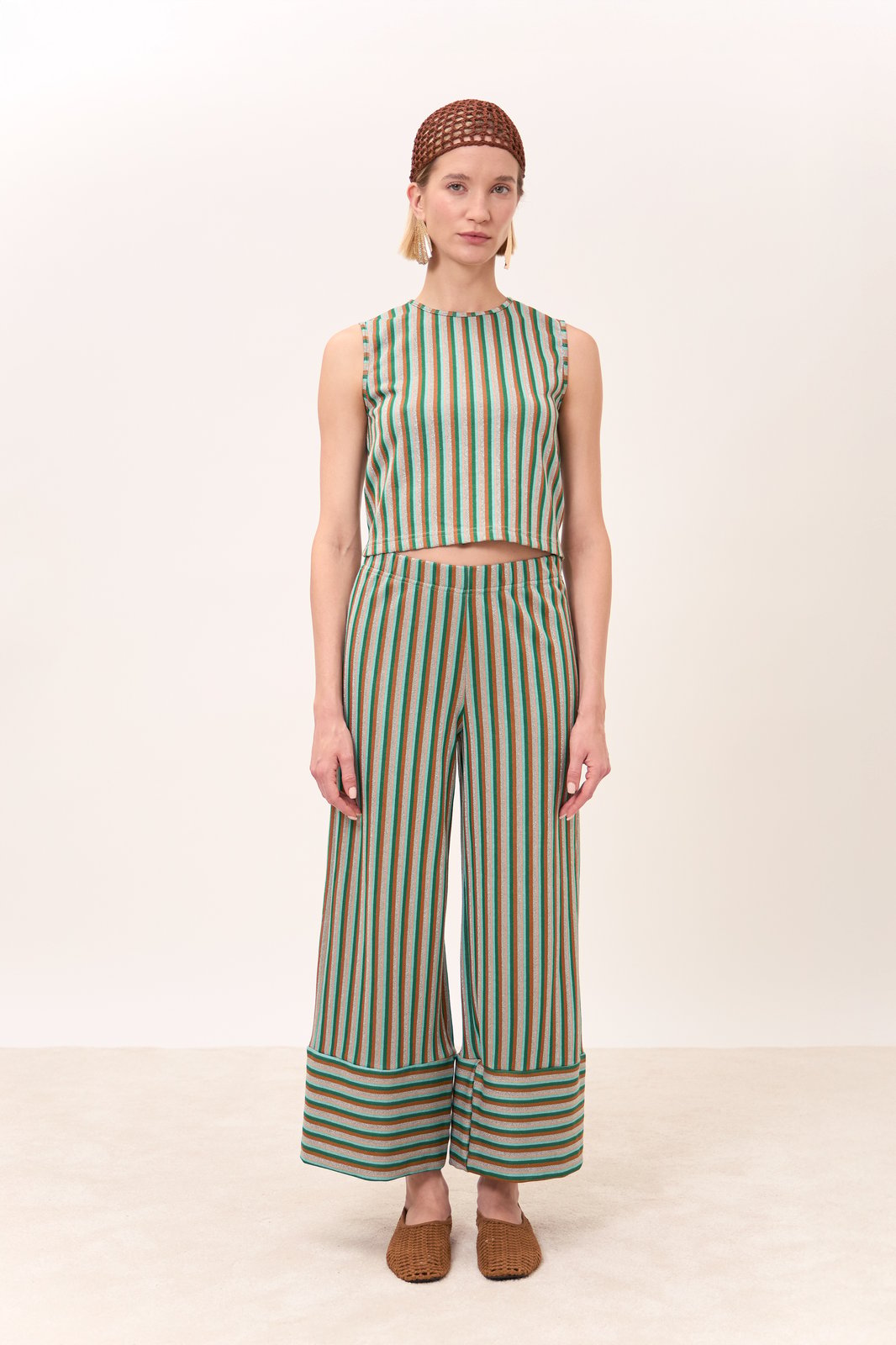 PANTALONE PRISCILLA RIGHETTE MULTI ARGENTO