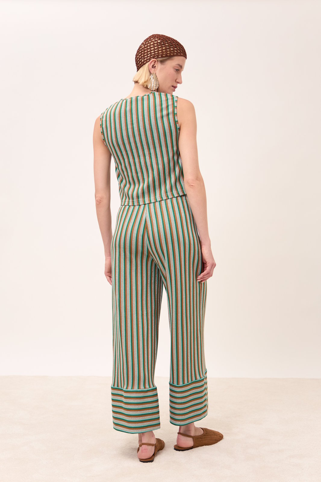 PANTALONE PRISCILLA RIGHETTE MULTI ARGENTO