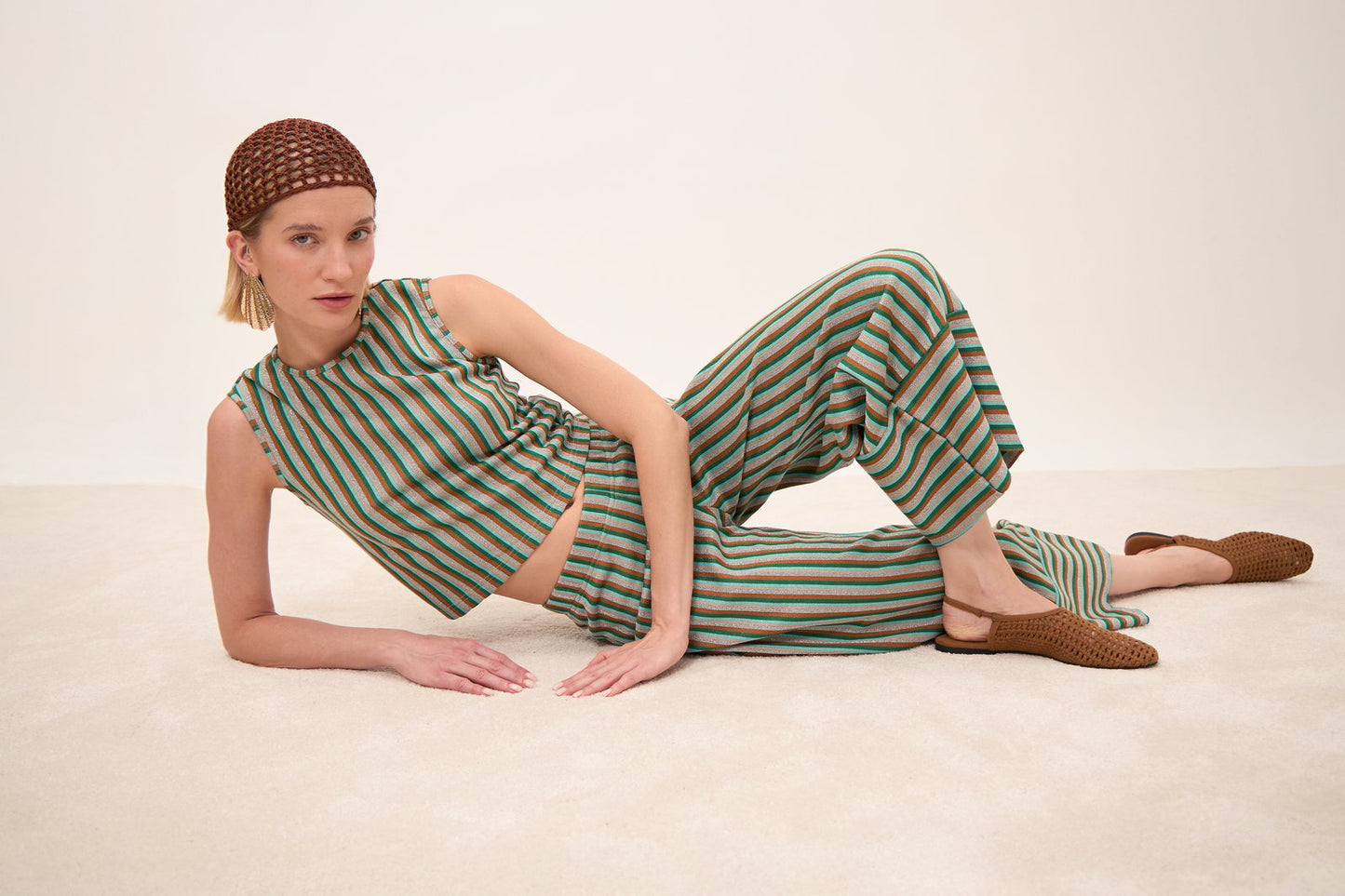 PANTALONE PRISCILLA RIGHETTE MULTI ARGENTO