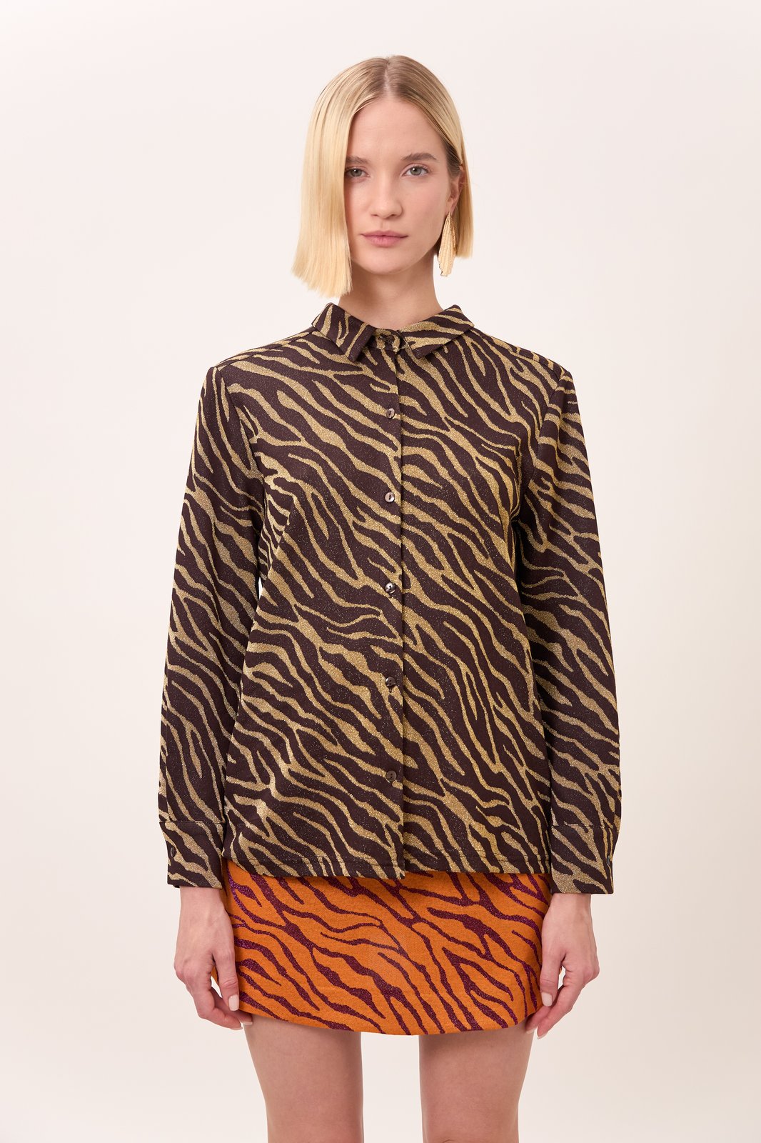 CAMICIA MILOS ZEBRA MARRONE