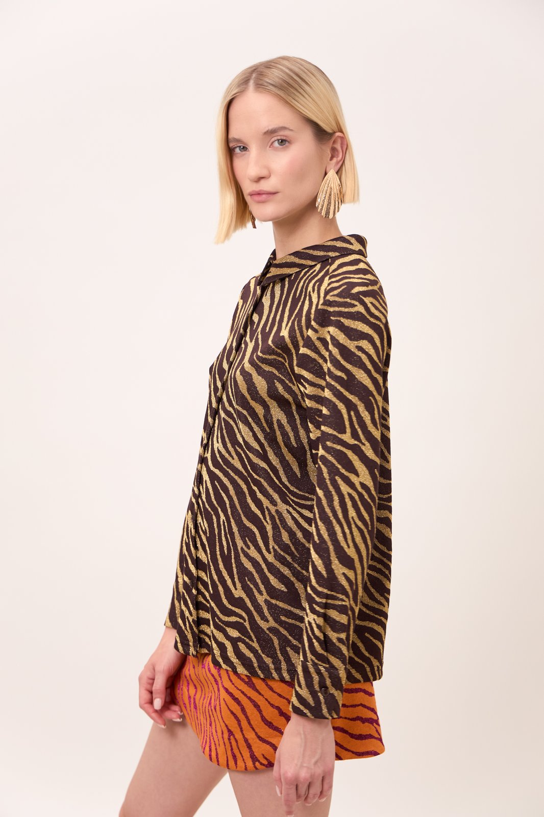 CAMICIA MILOS ZEBRA MARRONE