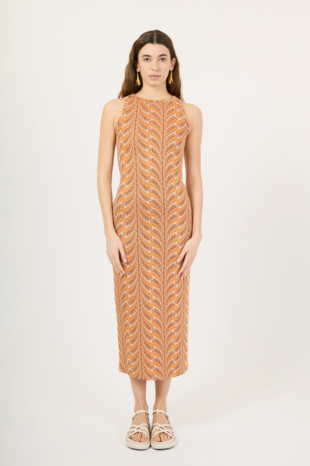 DRESS ARMENIA LEAF ORANGE