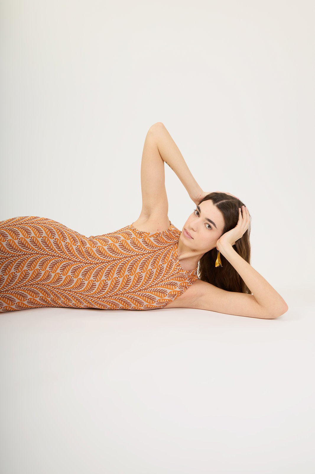 DRESS ARMENIA LEAF ORANGE