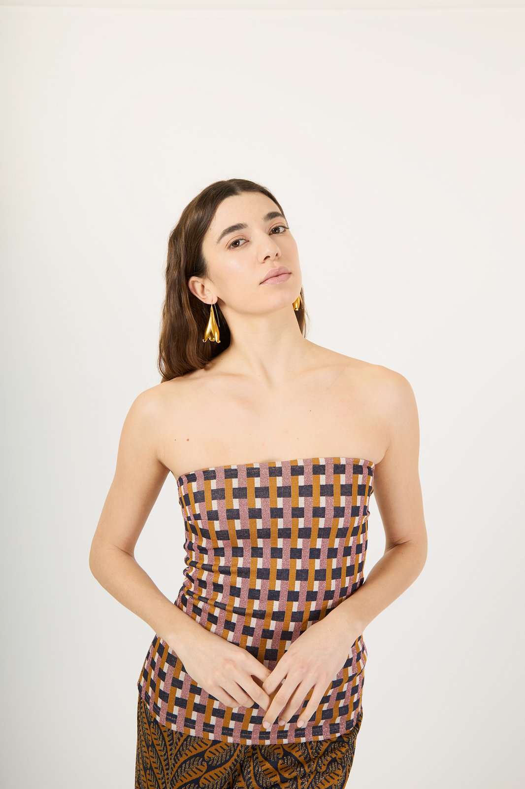 TOP MORENA GEOMETRIC ROSA