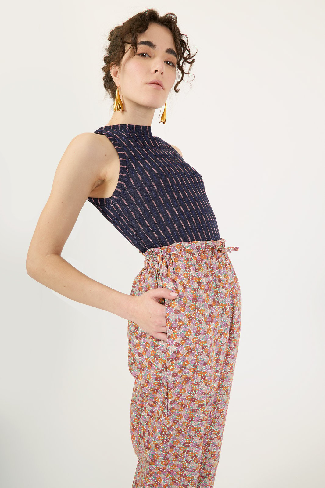 PANTALONE PASCAL FIORE MARRONE €193 - 50%