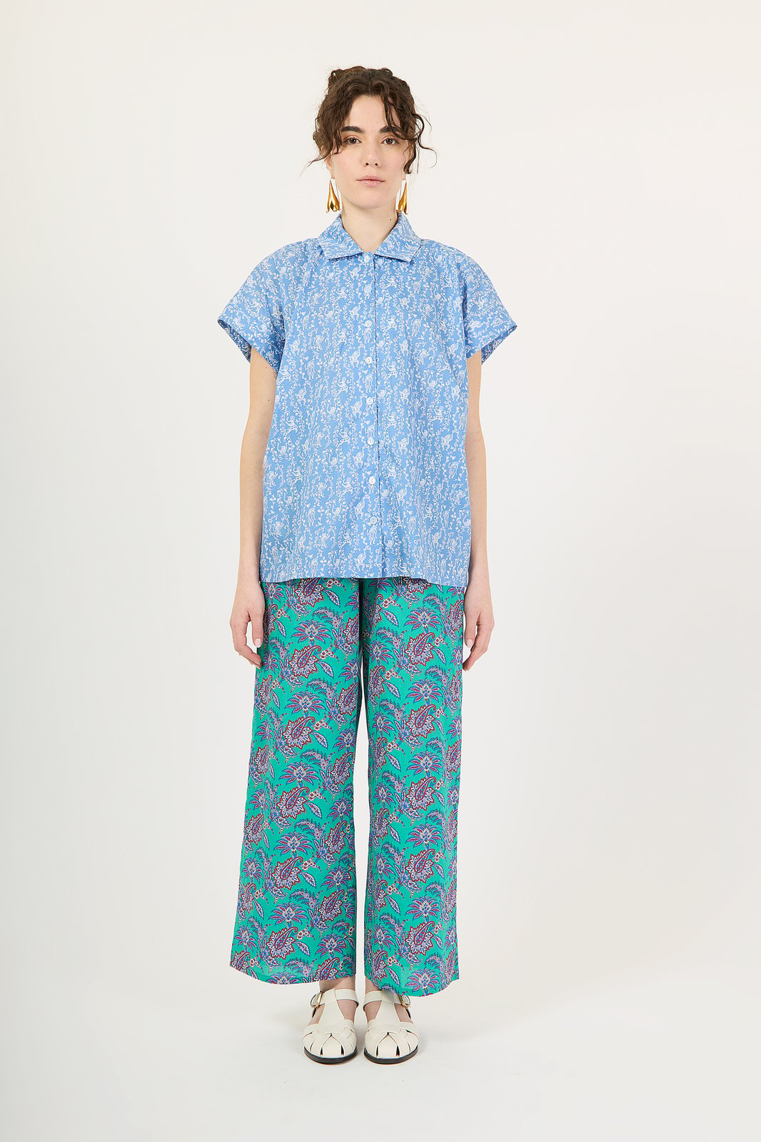CAMICIA MESSICO ORIENT AZZURRO €187 - 50%