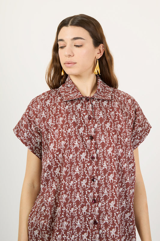 CAMICIA MESSICO ORIENT MARRONE €187 - 50%