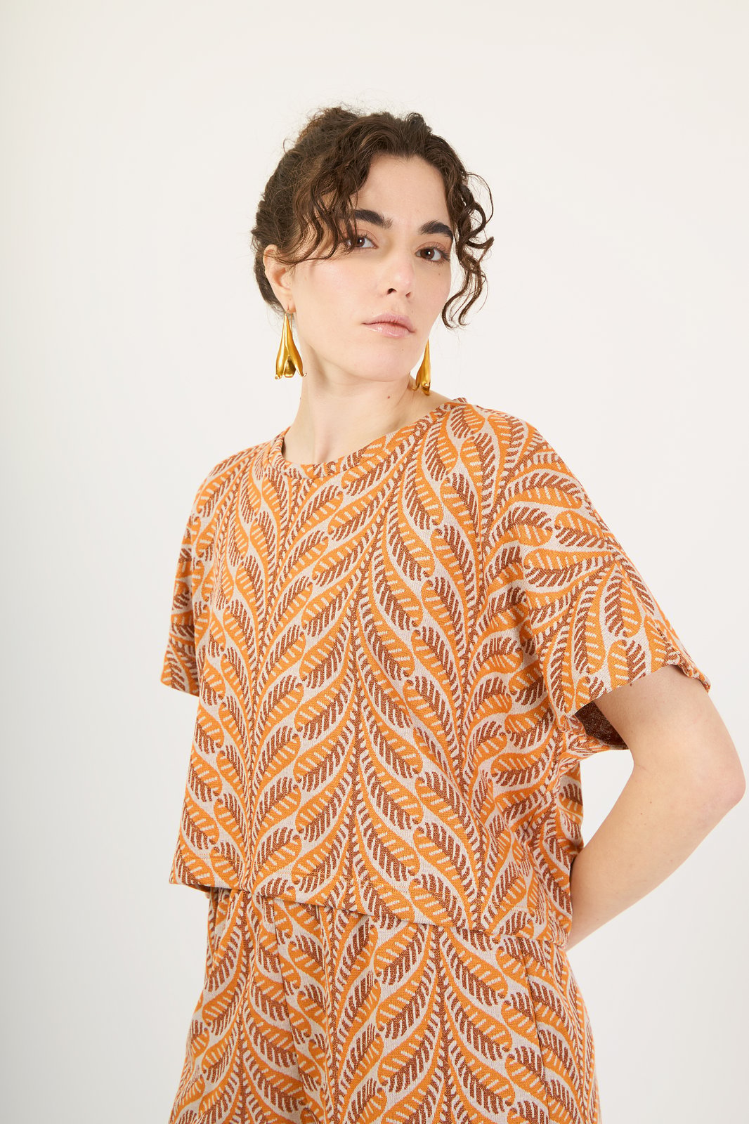 TOP MARGOT LEAF ARANCIO