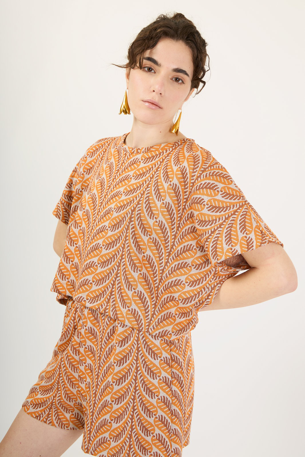 TOP MARGOT LEAF ARANCIO