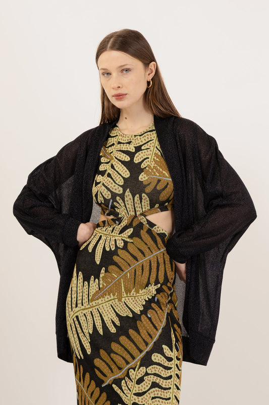 CARDIGAN MALDIVE LUREX NERO €157 -50%