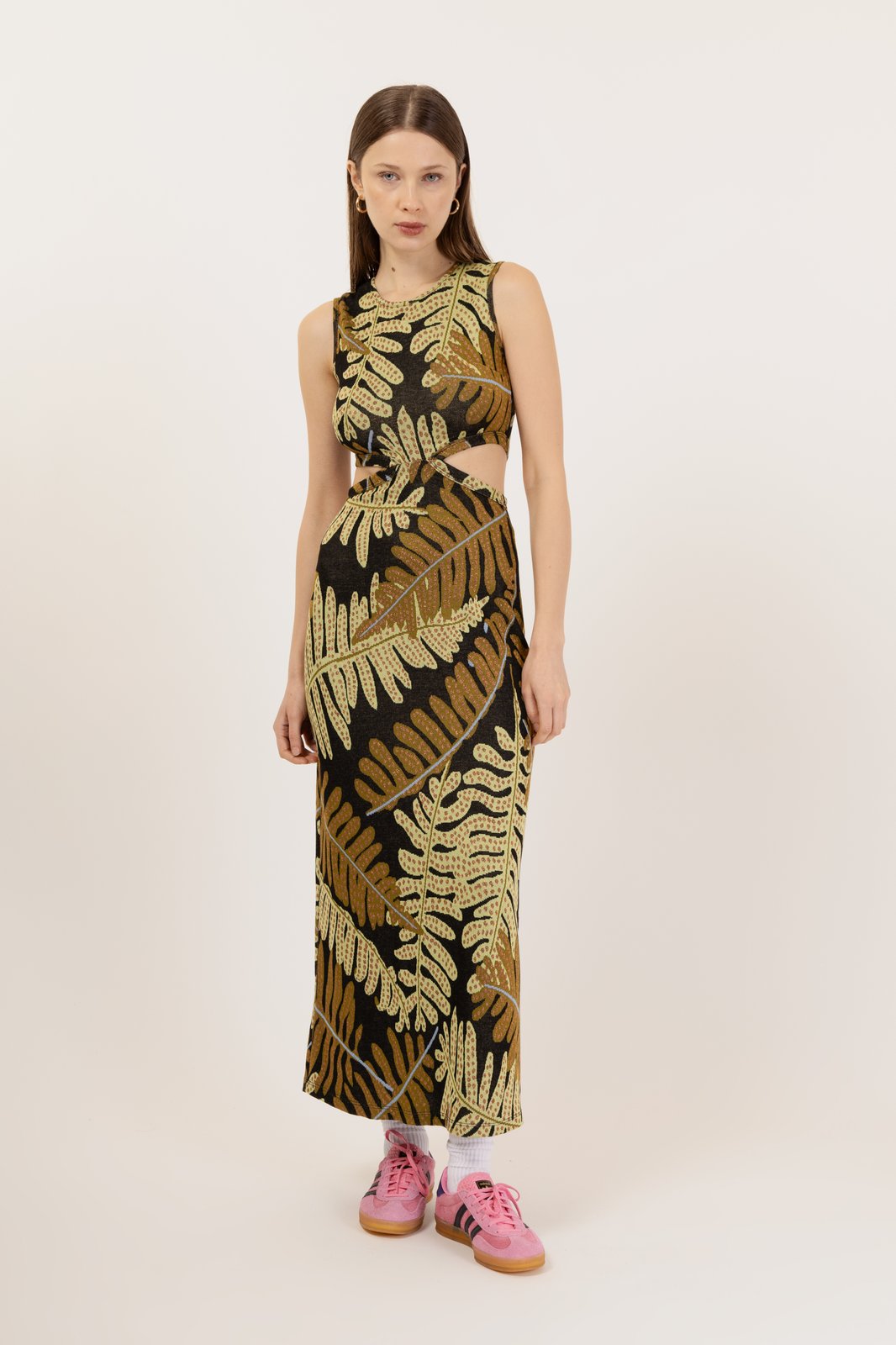 AZERBAIJAN MONSTERA BLACK DRESS