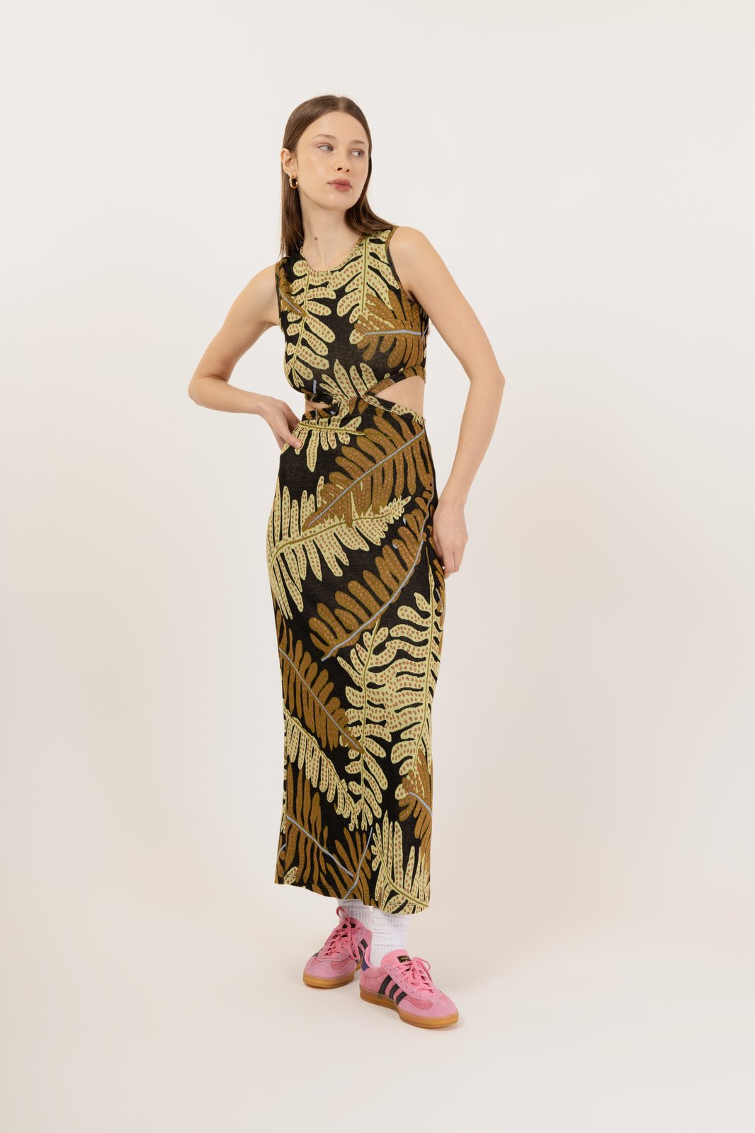 AZERBAIJAN MONSTERA BLACK DRESS