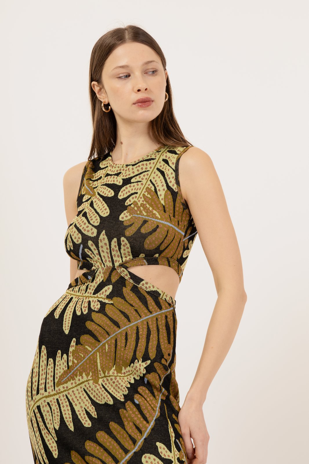 AZERBAIJAN MONSTERA BLACK DRESS