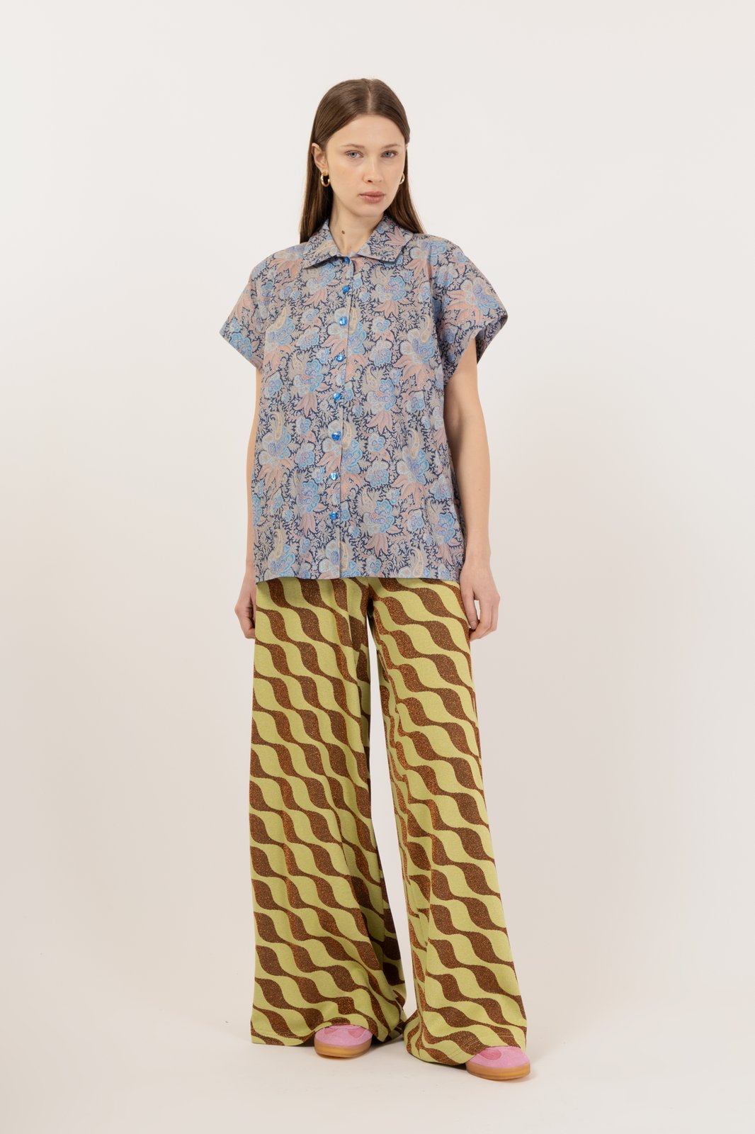CAMICIA MESSICO FLORAL BLU €186 -50%