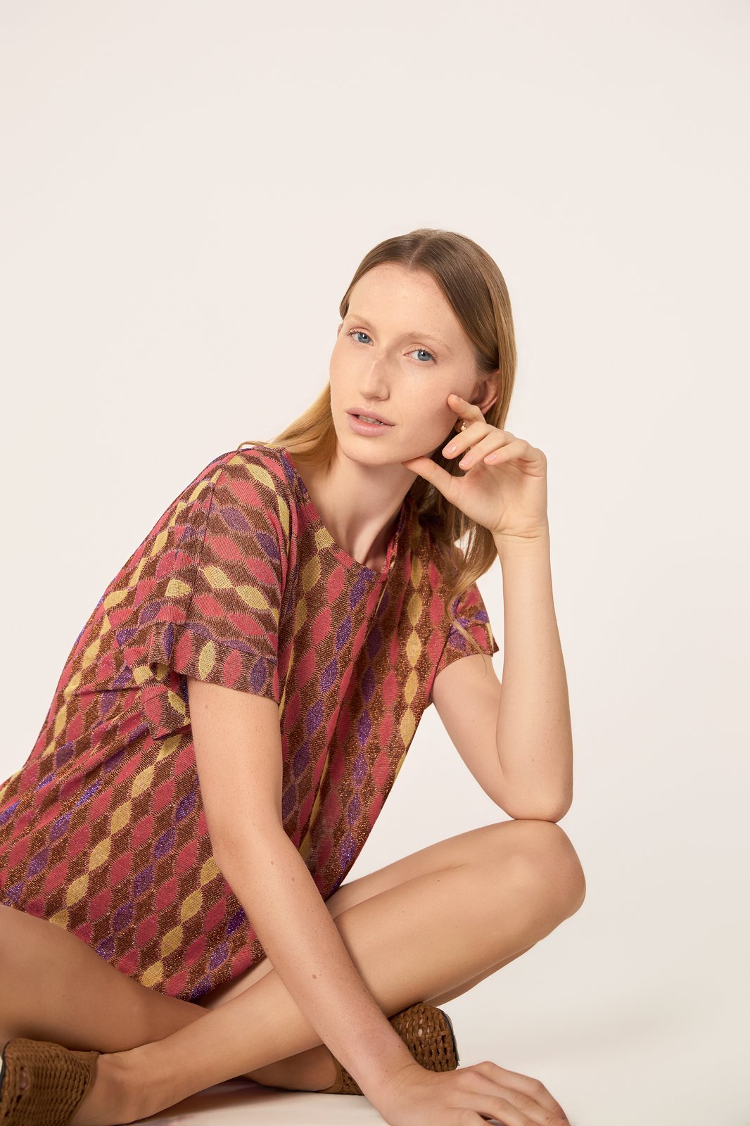 MALIA CREW NECK T-SHIRT COPPER TONES