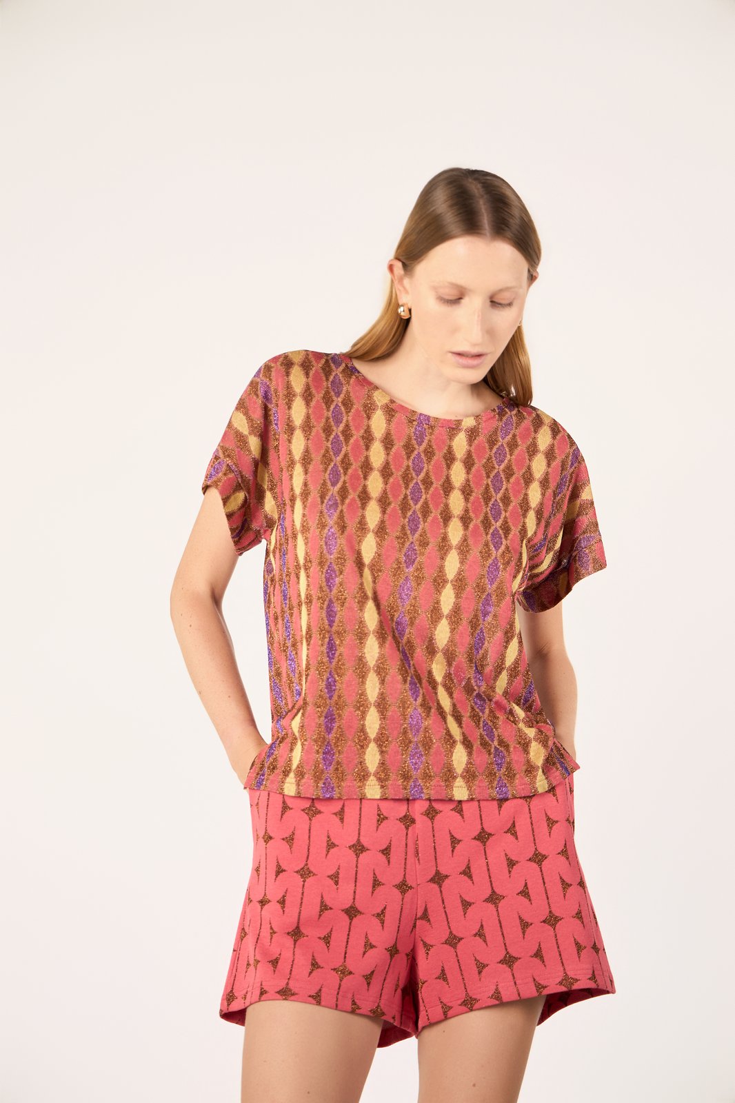 MALIA CREW NECK T-SHIRT COPPER TONES