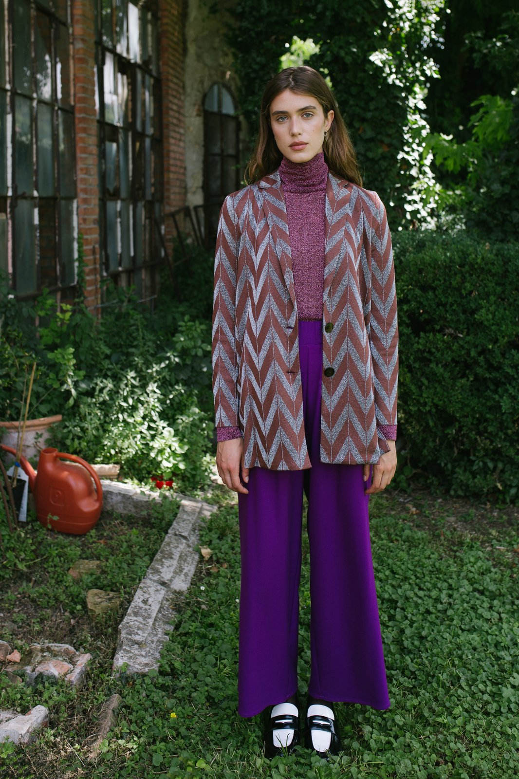 PANTALONE PERÙ TWILL MALVA €132 - 50%