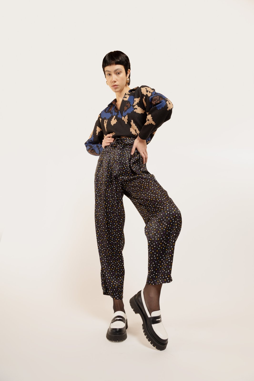 PANTALONE PILLY MULTI POIS NERO €151 - 50%