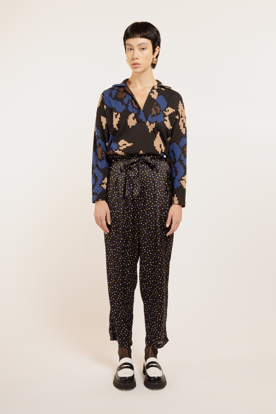 PANTALONE PILLY MULTI POIS NERO €151 - 50%