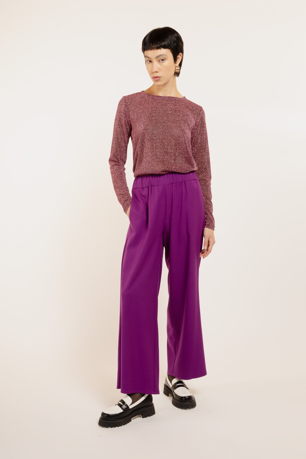 PANTALONE PERÙ TWILL MALVA €132 - 50%