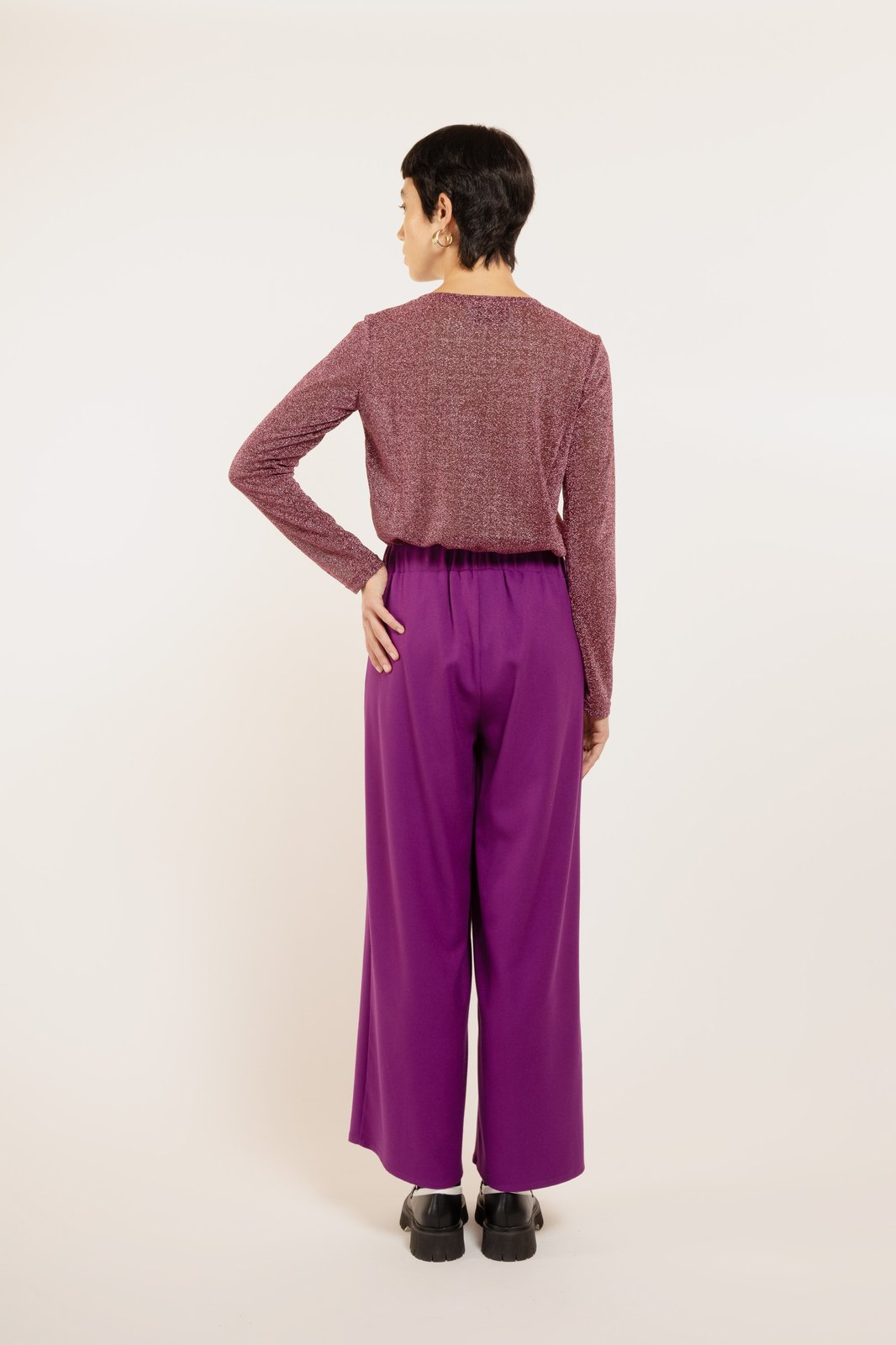 PANTALONE PERÙ TWILL MALVA €132 - 50%