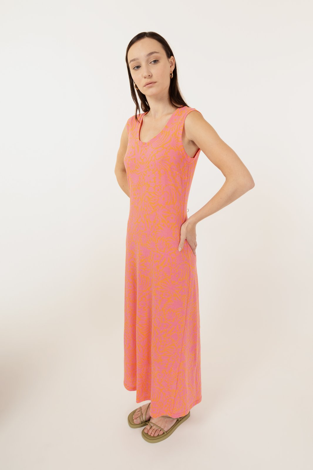 DRESS AMANTEA EXOTIC MELON/FLAMINGO